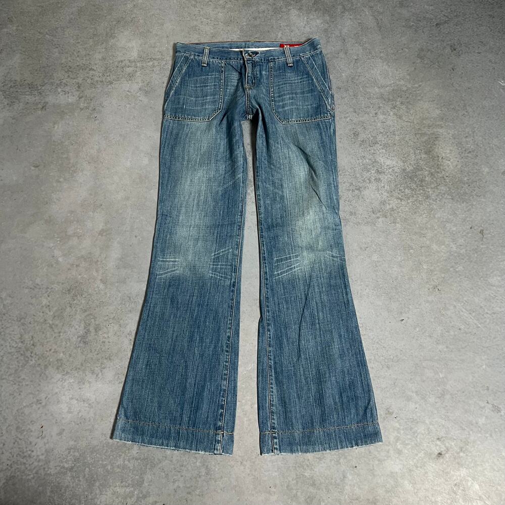 X2 Denim Laboratory Flare Leg Women's Size 11 Jeans Mid Rise Boot Denim Express